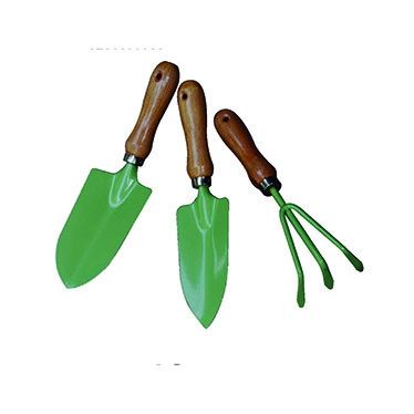 SET DE INSTRUMENTOS ESSENCIALES DE JARDIM 3PCS Mãos de madeira Mini pá/rack/espada para plantas de flores