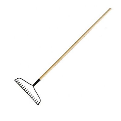 Raquete de jardim com alça de madeira longa e cabeça de aço resistente à corrosão