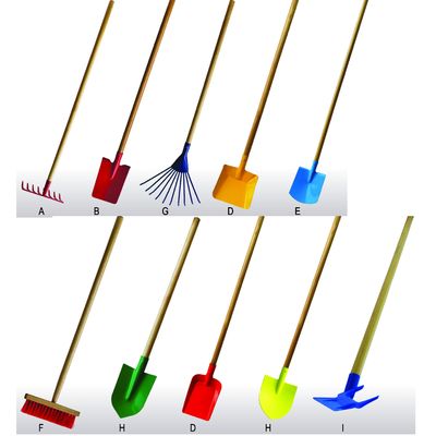 10pcs ferramentas de jardim de mão conjunto com longo punho de madeira multifuncional e suporte personalizado